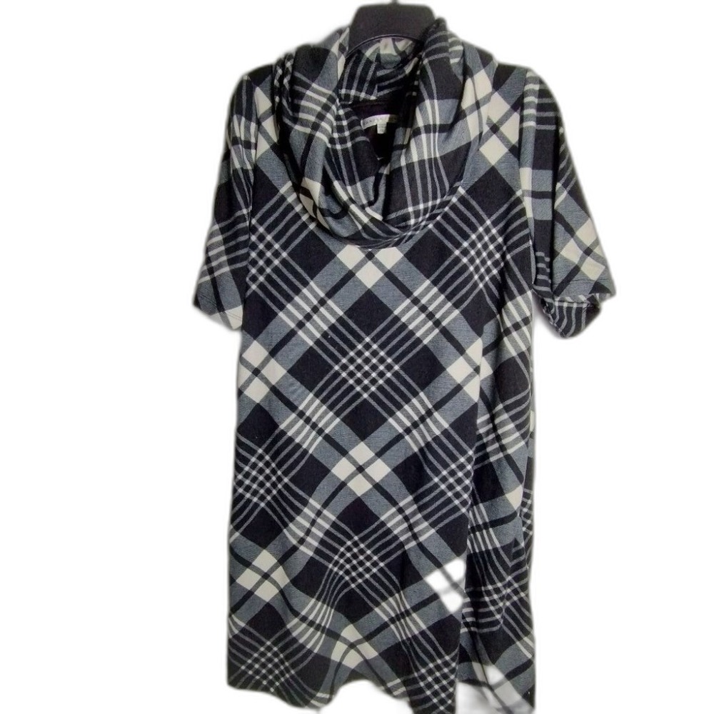 Sandra Darren Plaid Cowl Neck‎ Midi Dress Career Casual Comfy 1X